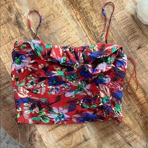 Zara Red Floral Top